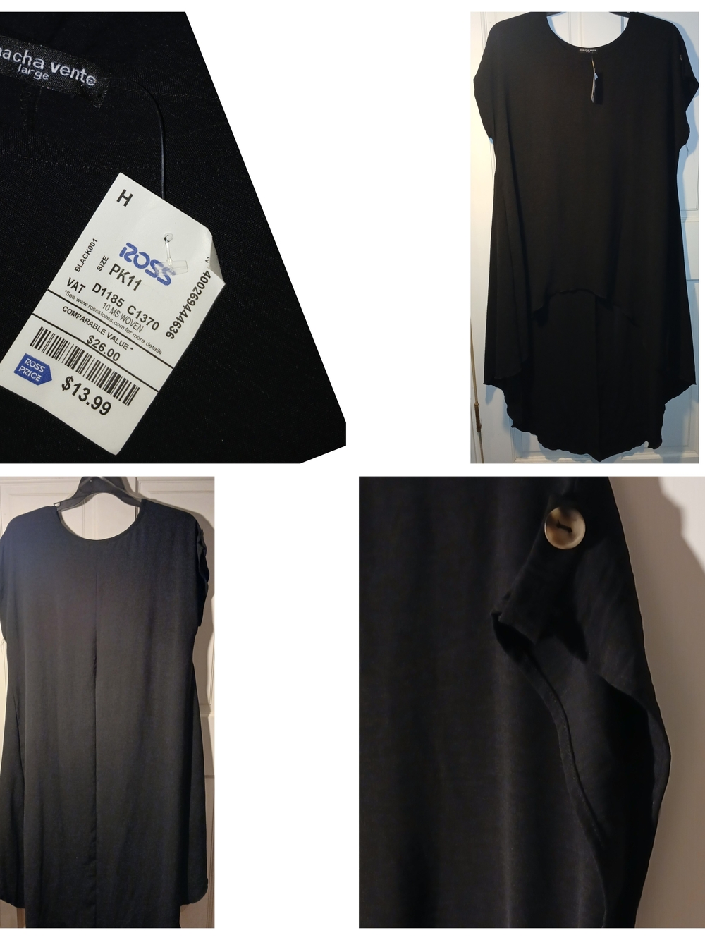 cha cha vente Black High-Low Tunic Dress